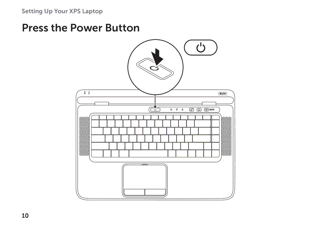 Dell P11F setup guide Press the Power Button 