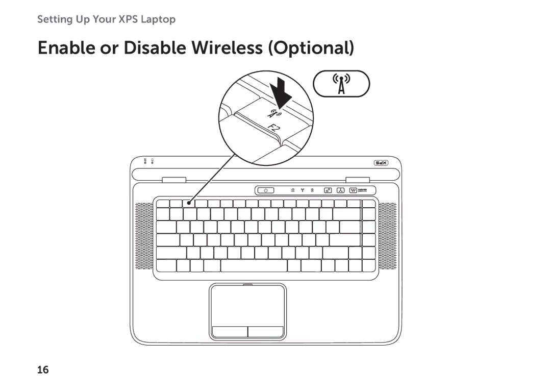 Dell P11F setup guide Enable or Disable Wireless Optional 