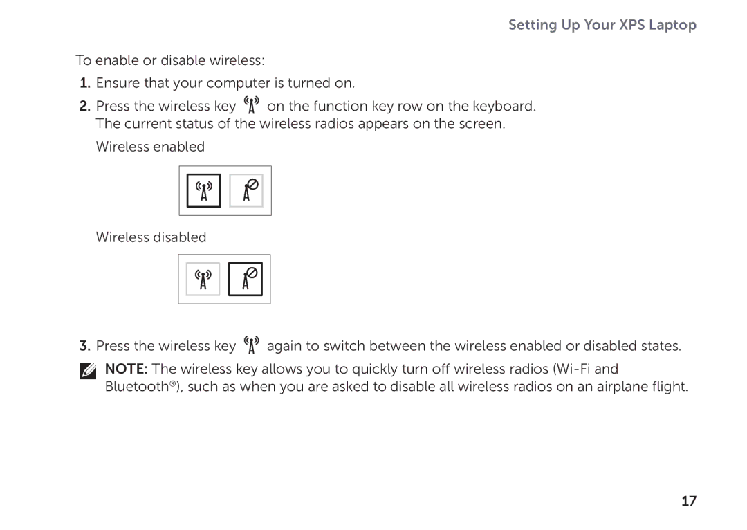 Dell P11F setup guide Setting Up Your XPS Laptop 