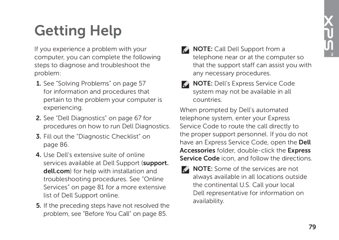 Dell P11F setup guide Getting Help 