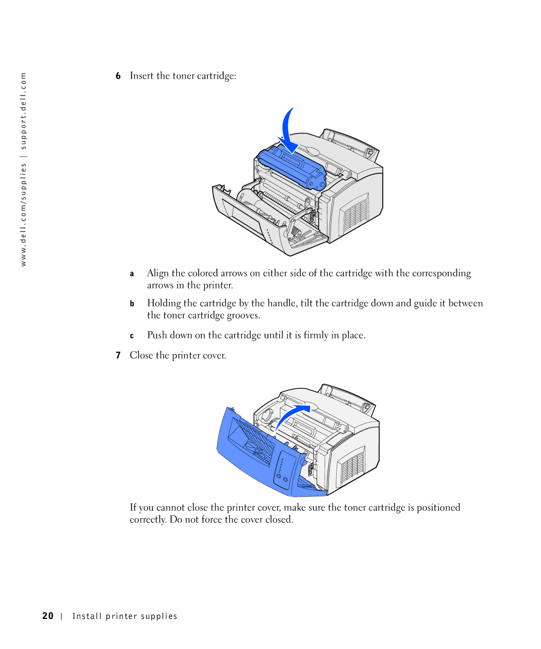 Dell P1500 owner manual Install printer supplies 