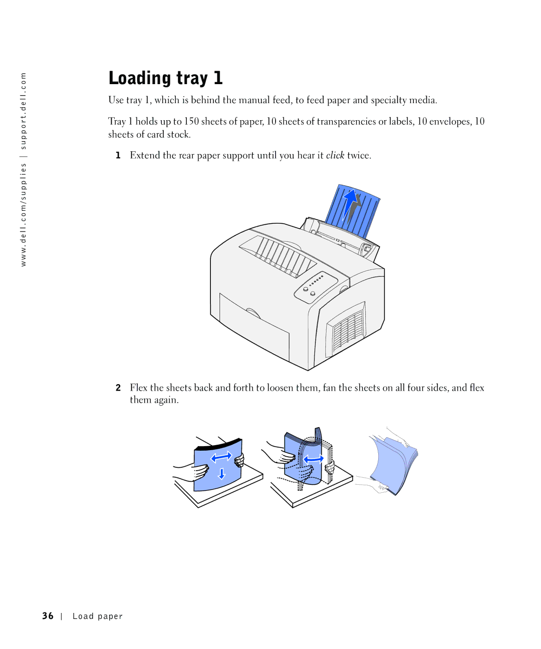 Dell P1500 owner manual Loading tray 