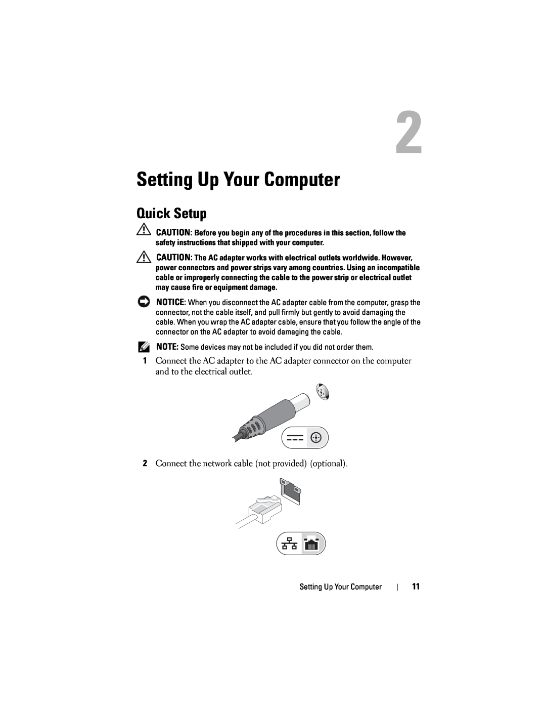 Dell PP32LB, P168C, PP32LA specifications Setting Up Your Computer, Quick Setup 