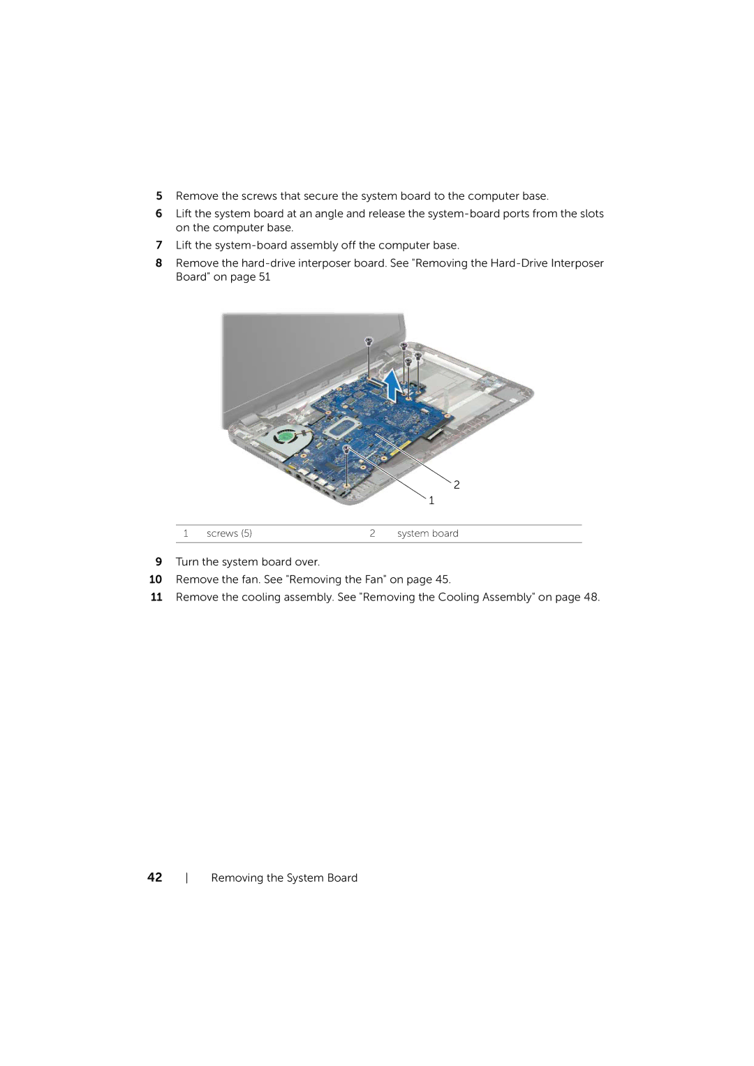 Dell P17E owner manual Screws System board 