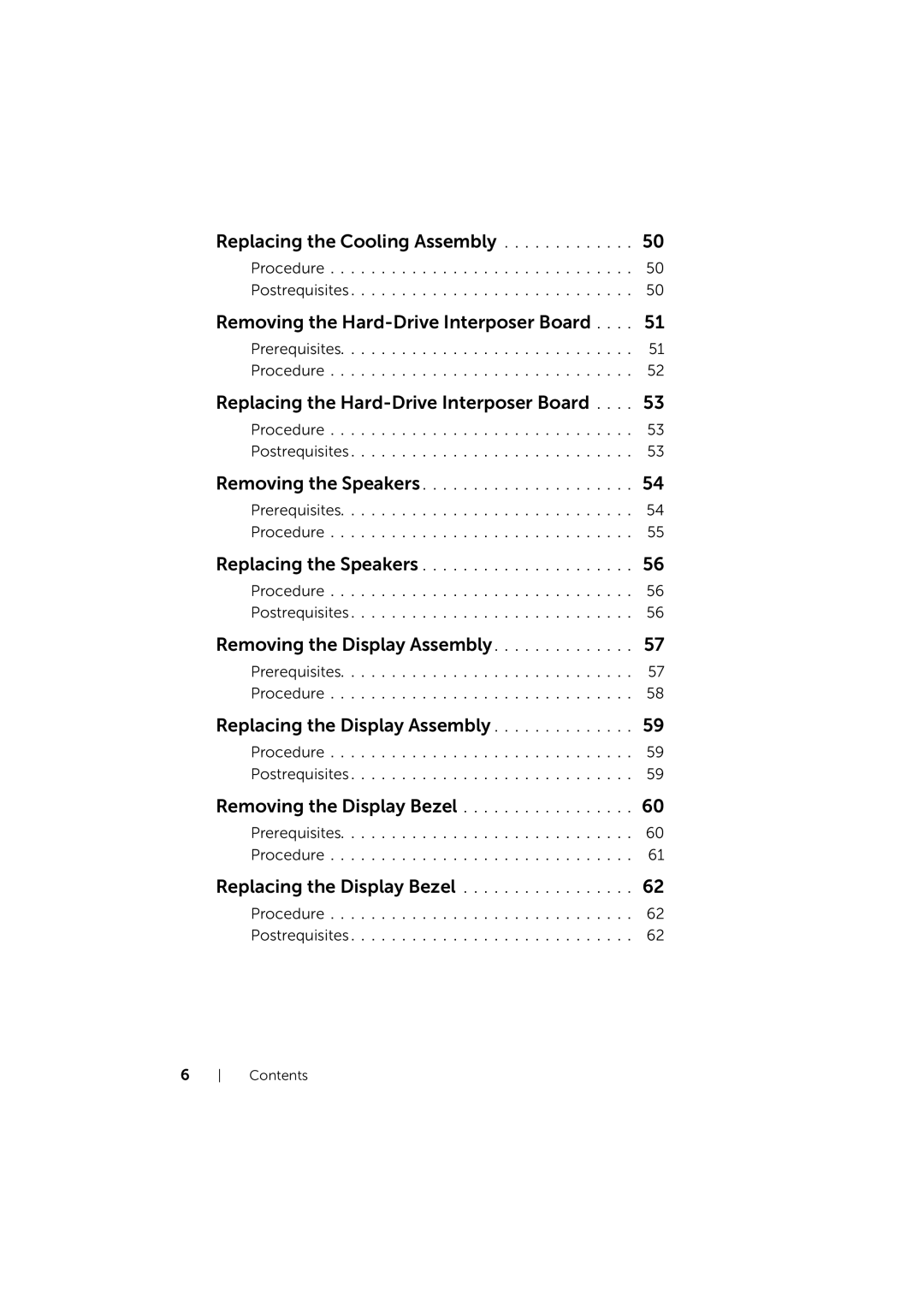 Dell P17E owner manual Replacing the Cooling Assembly 