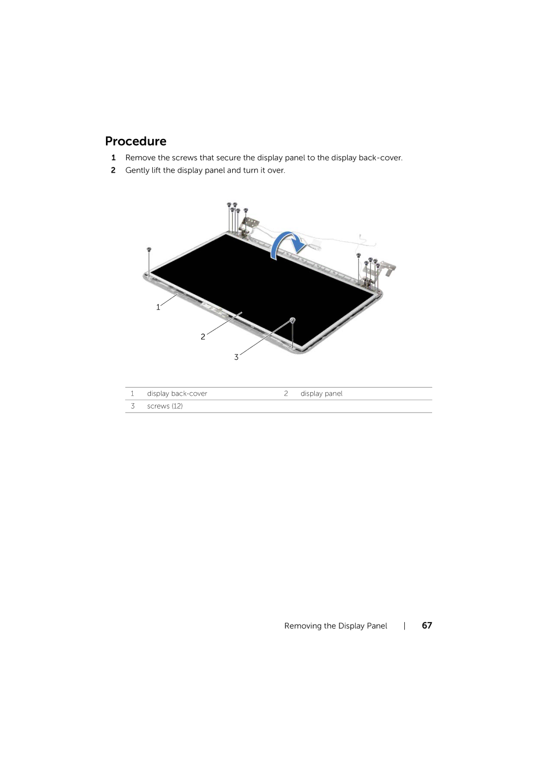 Dell P17E owner manual Display panel 