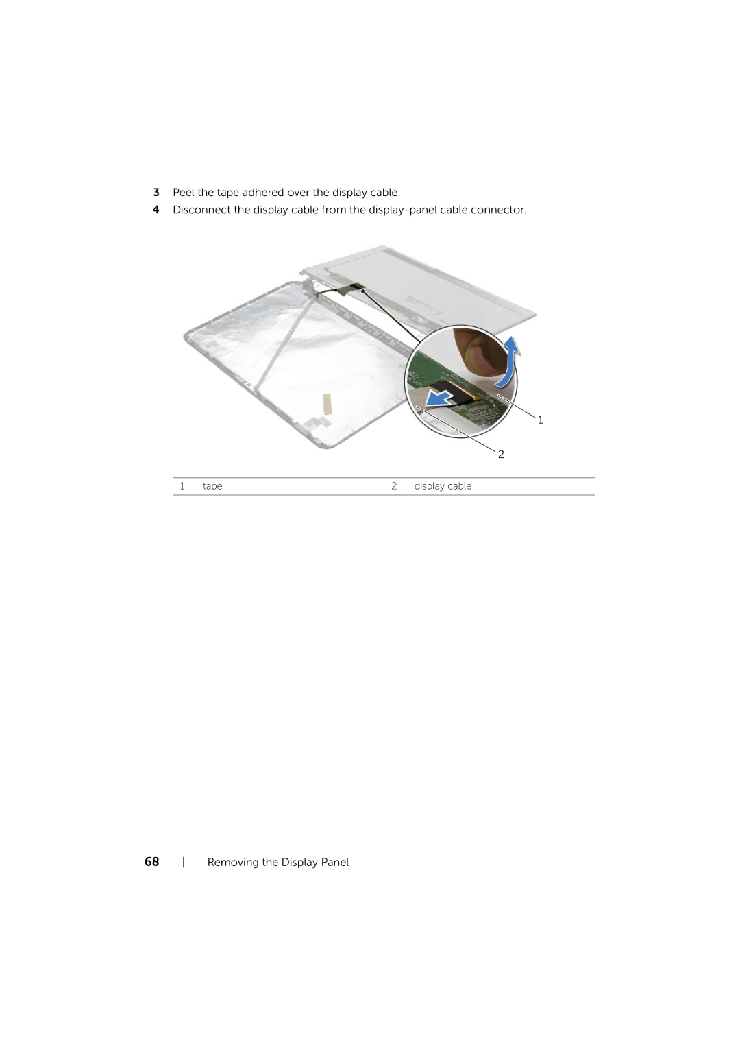 Dell P17E owner manual Tape Display cable 