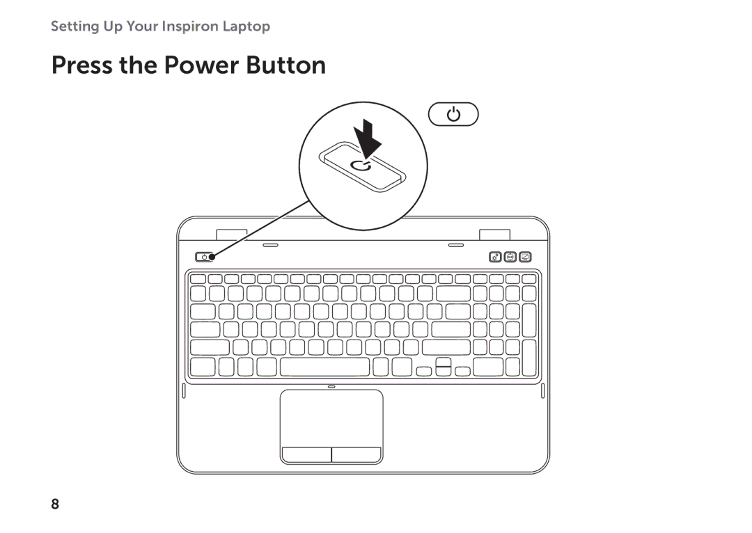 Dell P17F setup guide Press the Power Button 