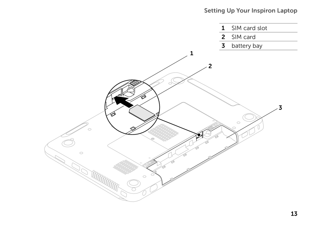 Dell P17F setup guide SIM card slot Battery bay 