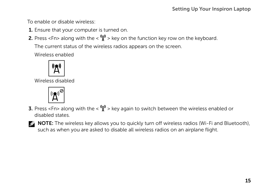 Dell P17F setup guide Setting Up Your Inspiron Laptop 