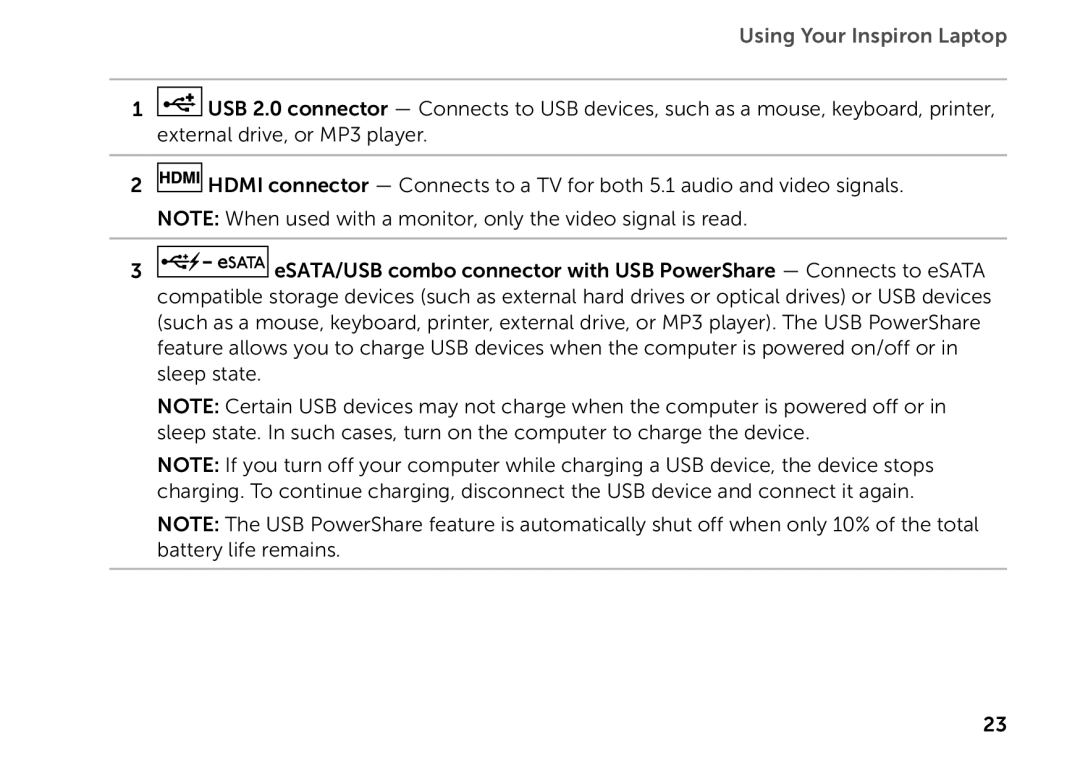 Dell P17F setup guide Using Your Inspiron Laptop 