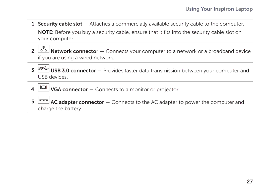 Dell P17F setup guide Using Your Inspiron Laptop 