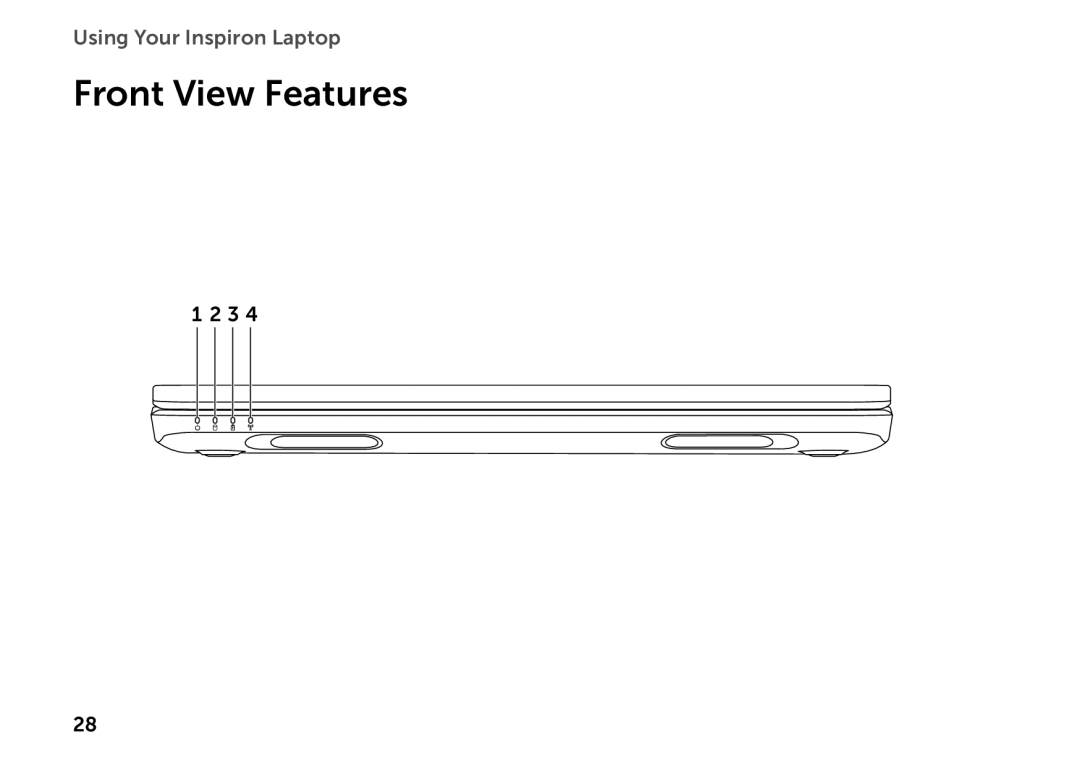 Dell P17F setup guide Front View Features 