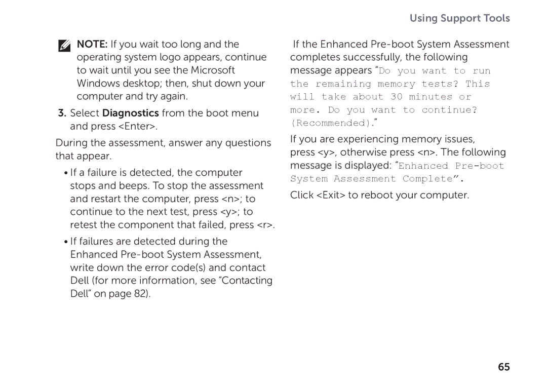 Dell P17F setup guide Click Exit to reboot your computer 