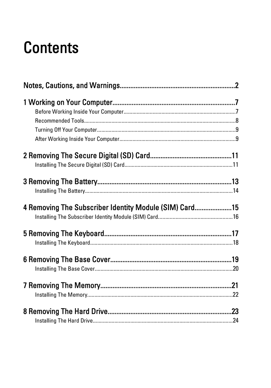 Dell P18S owner manual Contents 