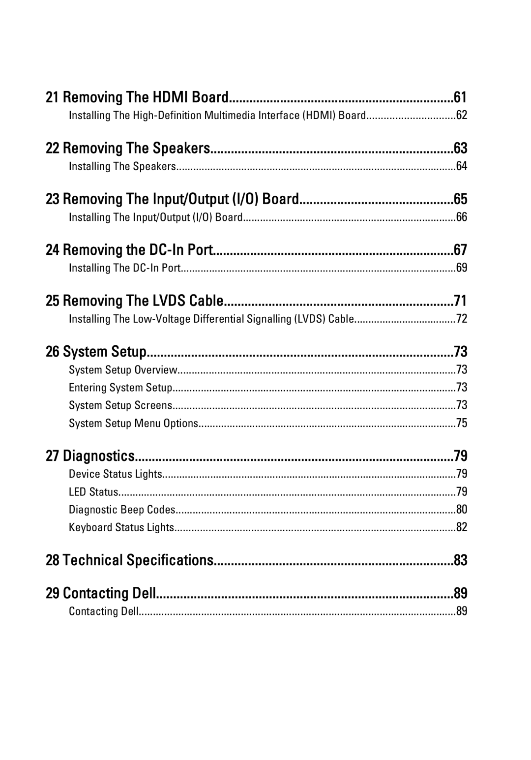 Dell P18S owner manual Removing The Hdmi Board 