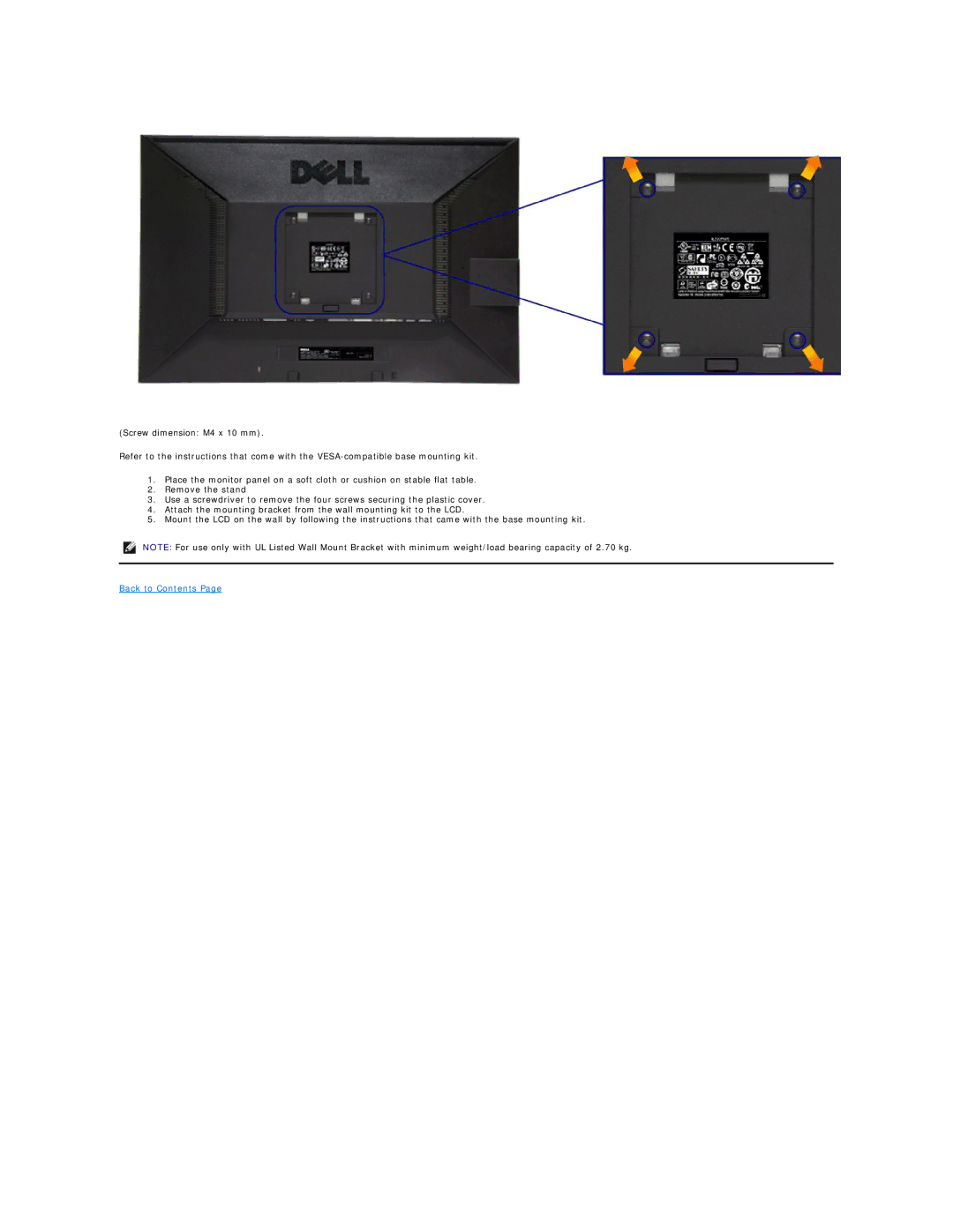 Dell P2011H appendix Back to Contents 