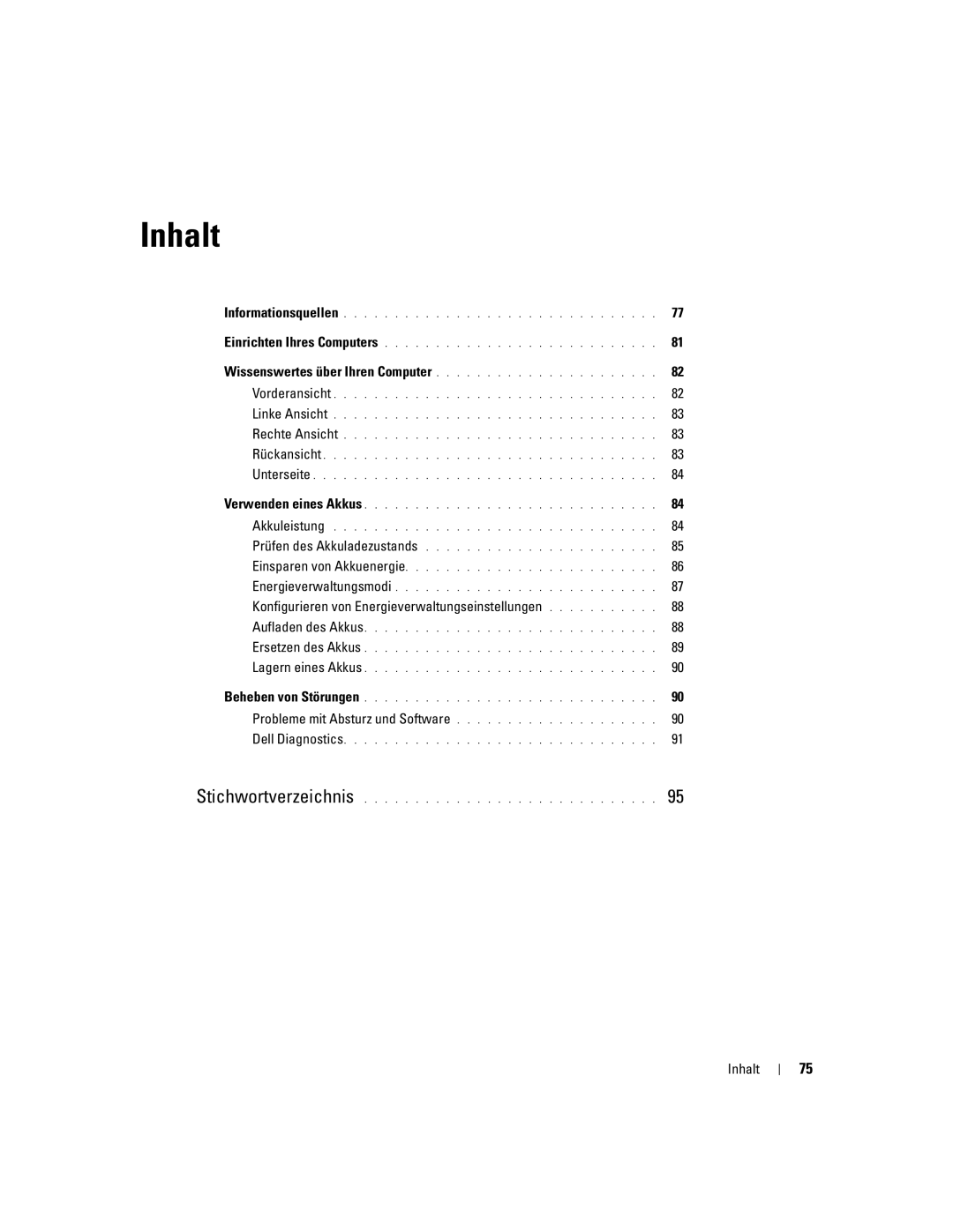 Dell JD925, P21L manual Konfigurieren von Energieverwaltungseinstellungen, Inhalt 