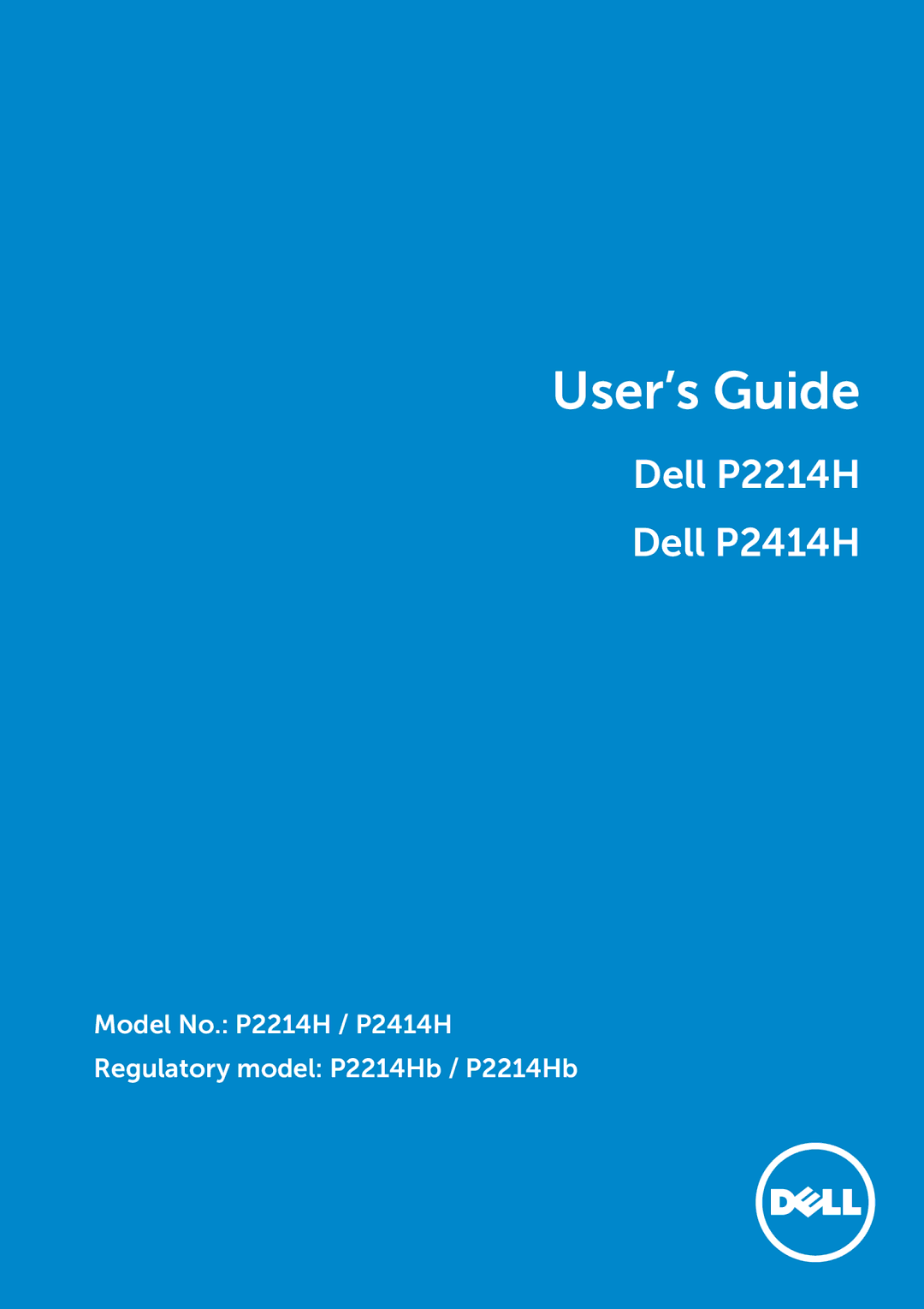 Dell P2214H/P2414H manual User’s Guide 