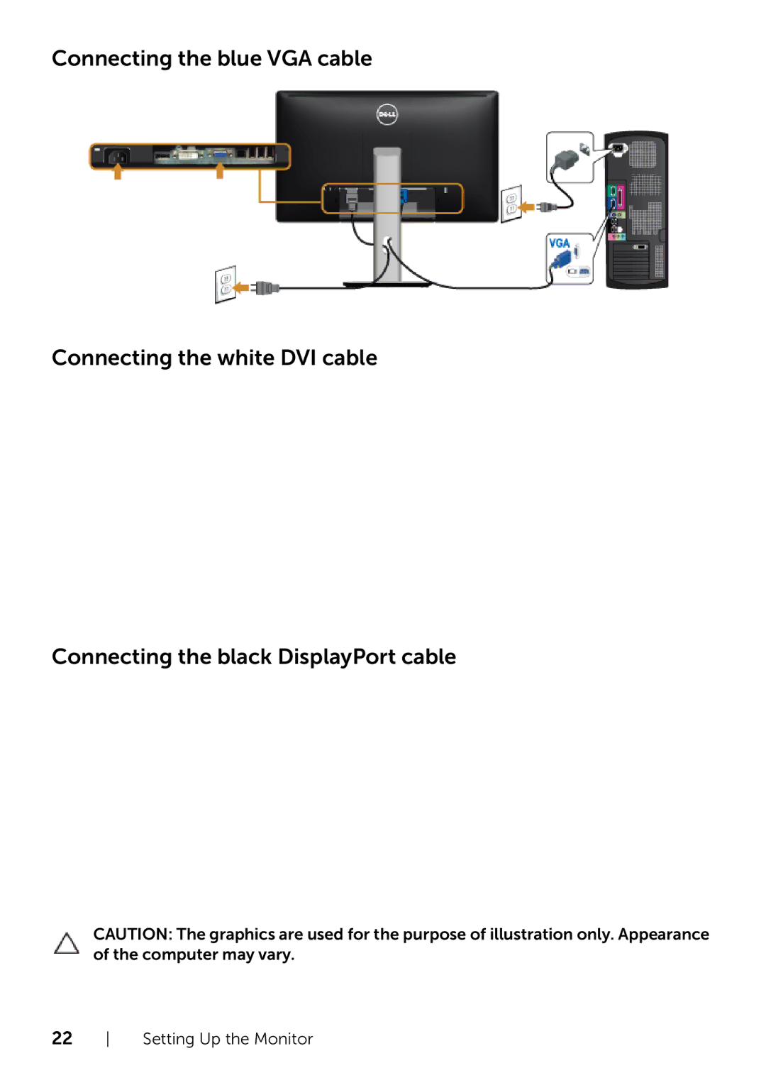 Dell P2214H/P2414H manual Setting Up the Monitor 