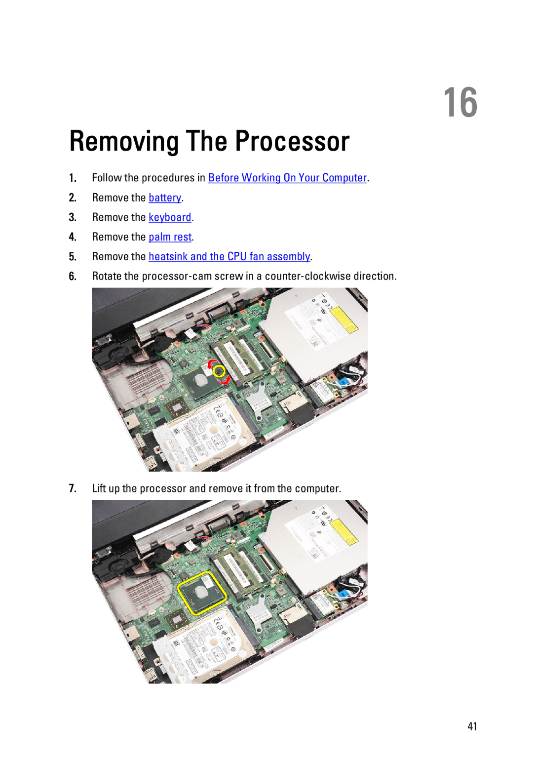 Dell P22G owner manual Removing The Processor, Remove the heatsink and the CPU fan assembly 