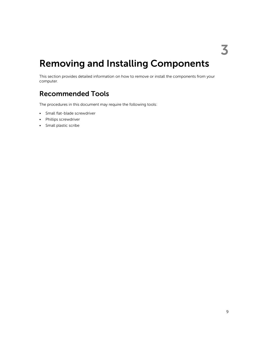 Dell P22S002 owner manual Removing and Installing Components, Recommended Tools 