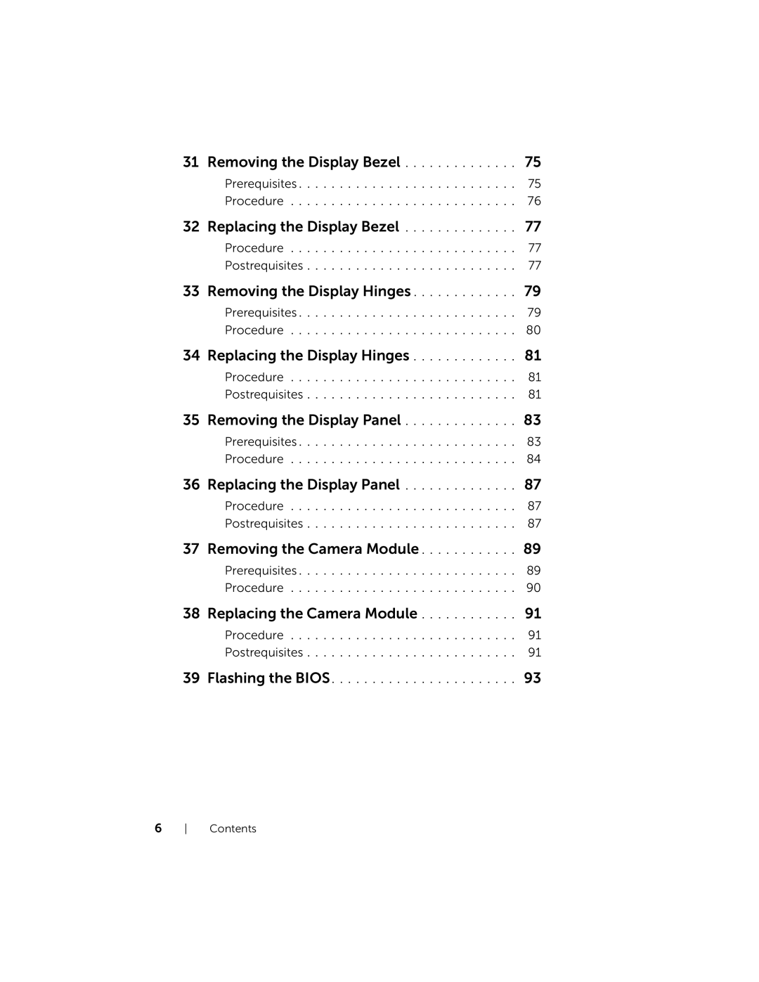 Dell P28F001 manual Removing the Display Bezel 