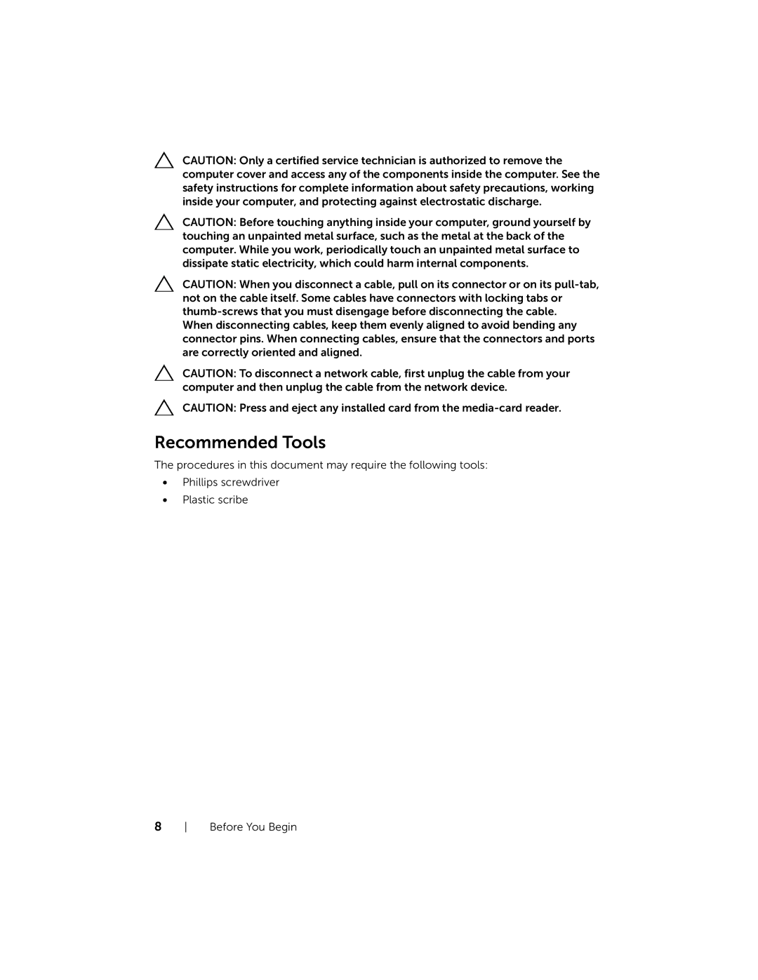 Dell P28F001 manual Recommended Tools 