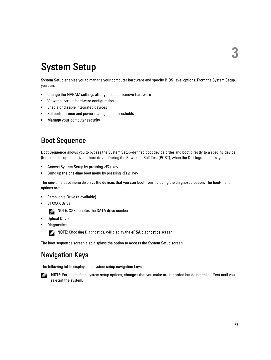 Dell P28F004 owner manual Boot Sequence, Navigation Keys 