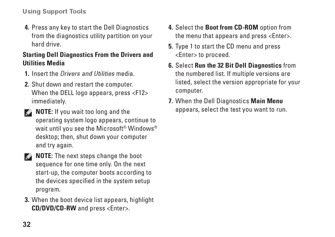 Dell 435MT, P368K, DCMMF setup guide Insert the Drivers and Utilities media 