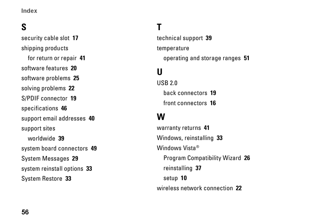 Dell 435MT, P368K, DCMMF setup guide Index 