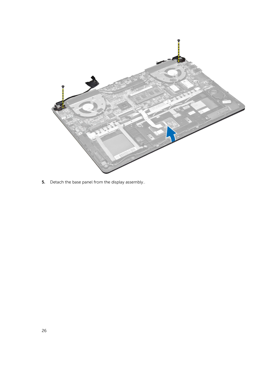 Dell P41G002 owner manual Detach the base panel from the display assembly 