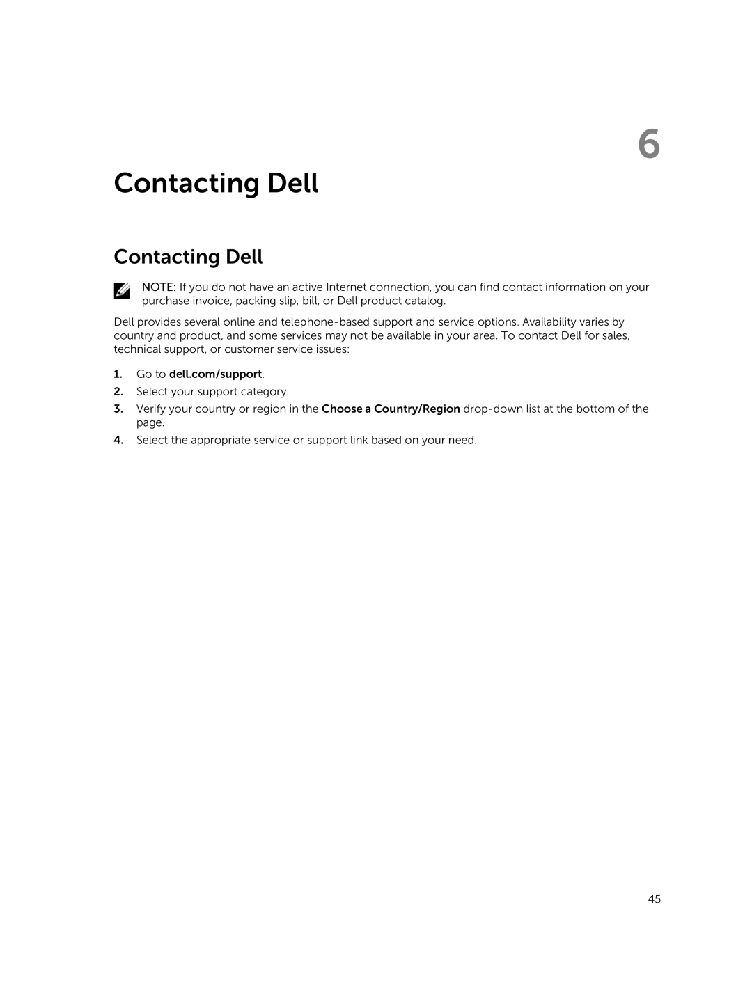 Dell P41G002 owner manual Contacting Dell 