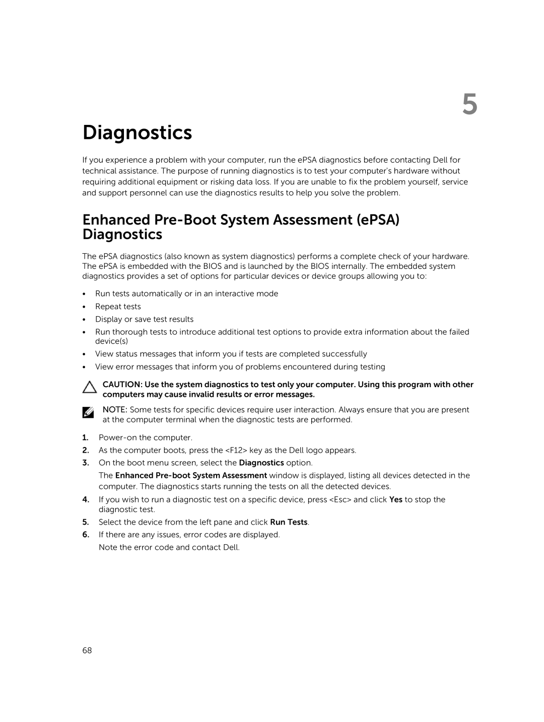 Dell P45G owner manual Enhanced Pre-Boot System Assessment ePSA Diagnostics 