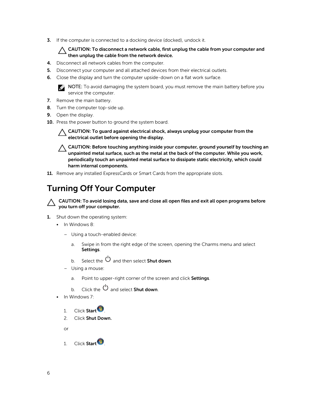 Dell P46G owner manual Turning Off Your Computer 