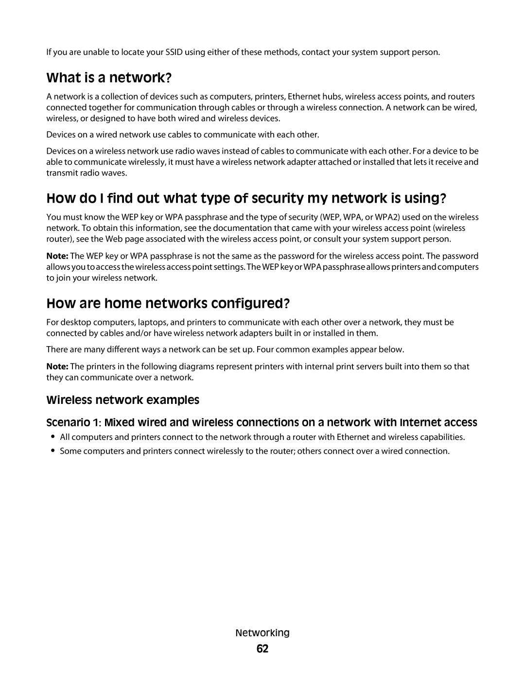 Dell P513w manual What is a network?, How are home networks configured?, Wireless network examples 