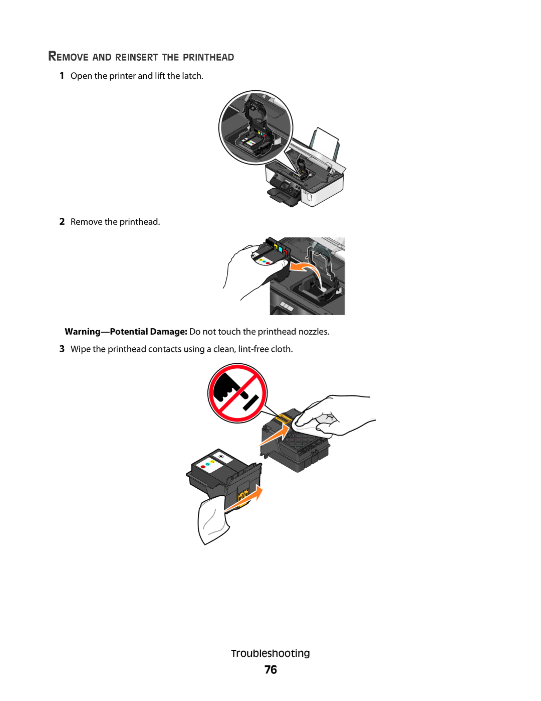 Dell P513w manual Remove and Reinsert the Printhead 