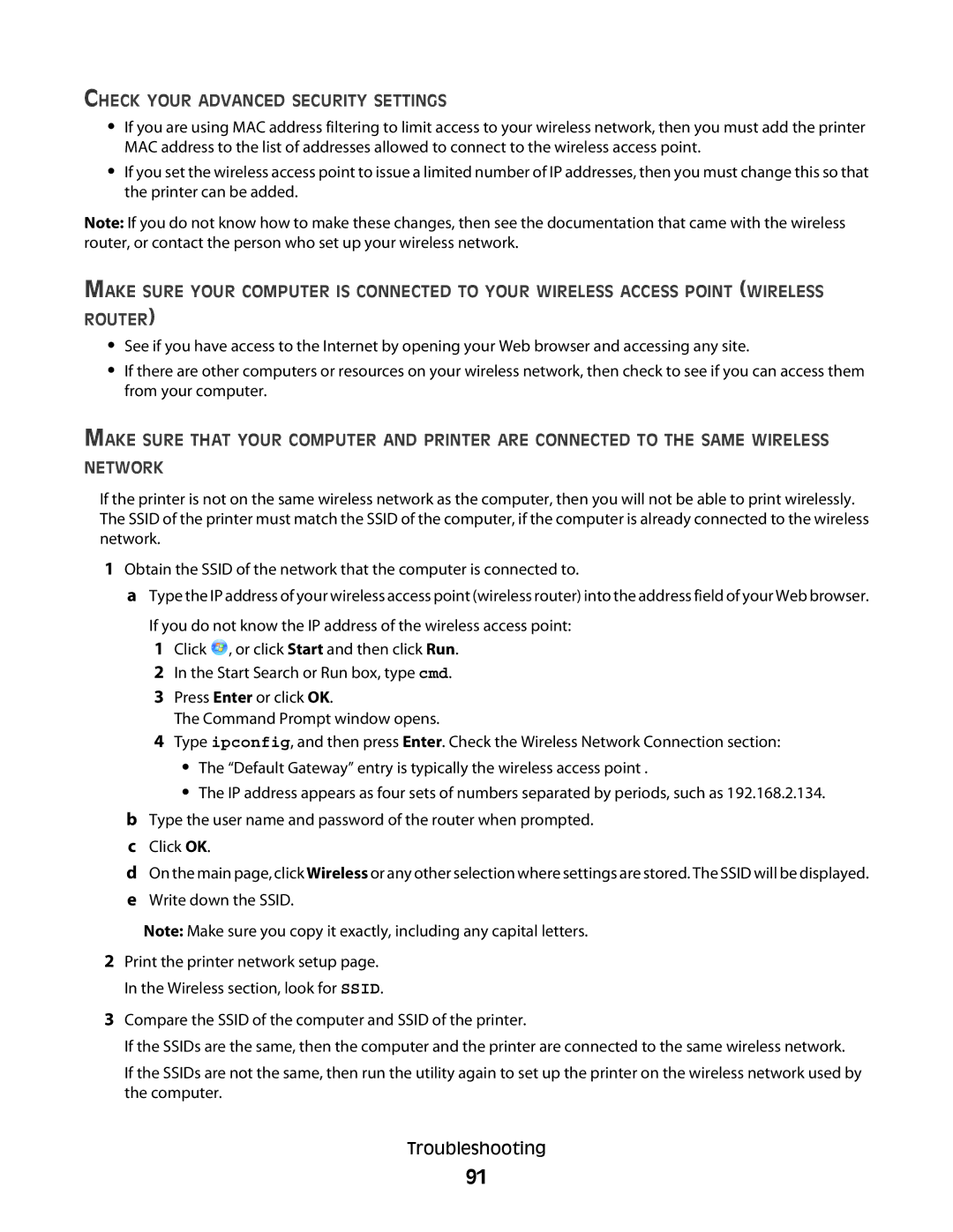 Dell P513w manual Check Your Advanced Security Settings 