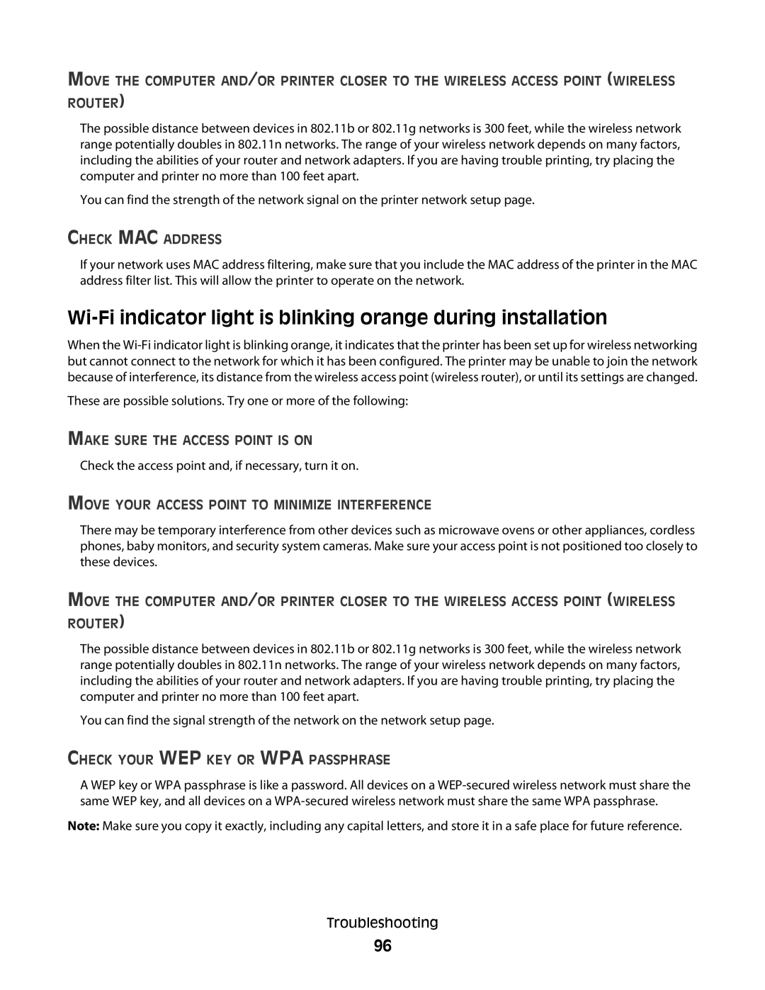 Dell P513w manual Check MAC Address, Make Sure the Access Point is on, Move Your Access Point to Minimize Interference 