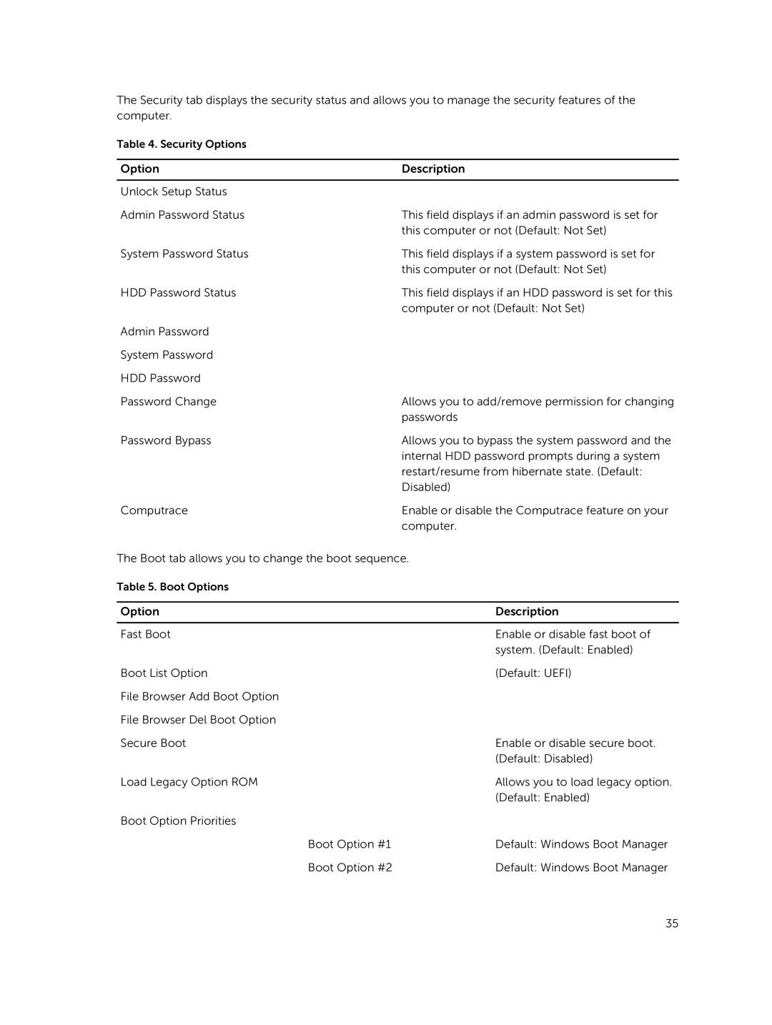 Dell P52G owner manual Computer or not Default Not Set 