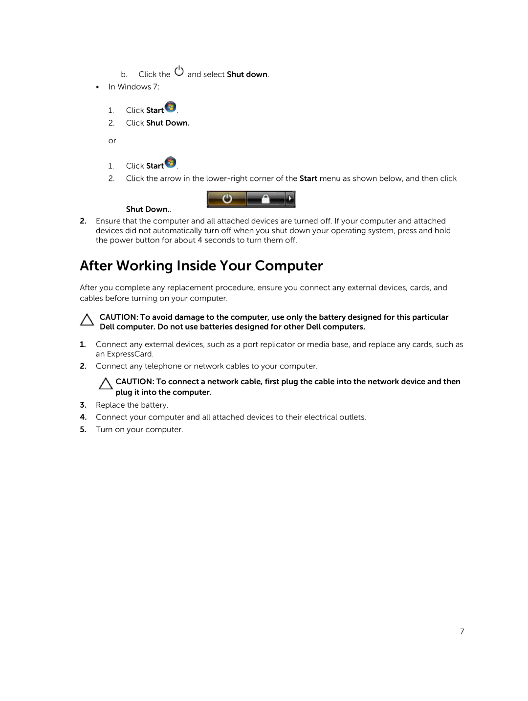 Dell P52G owner manual After Working Inside Your Computer 