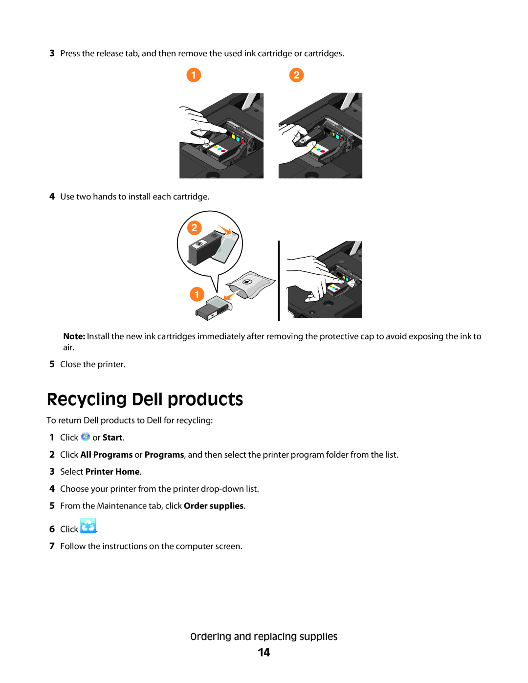 Dell P713w manual Recycling Dell products, Select Printer Home 