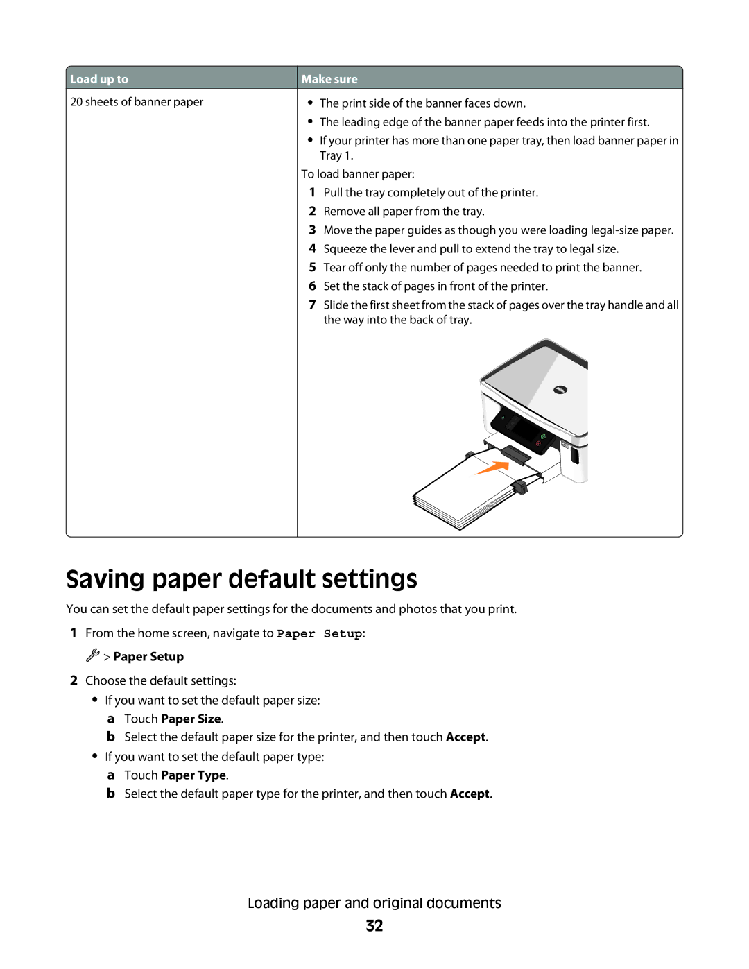 Dell P713w manual Saving paper default settings, Paper Setup 