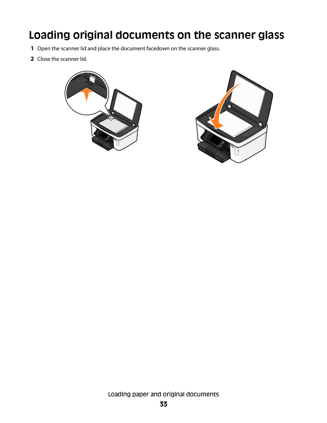 Dell P713w manual Loading original documents on the scanner glass 