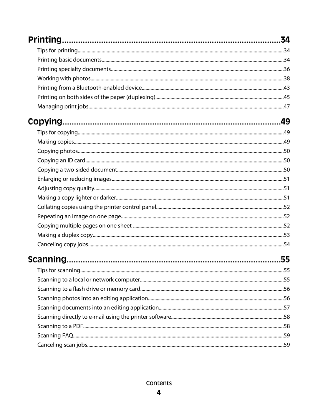 Dell P713w manual Copying, Scanning 