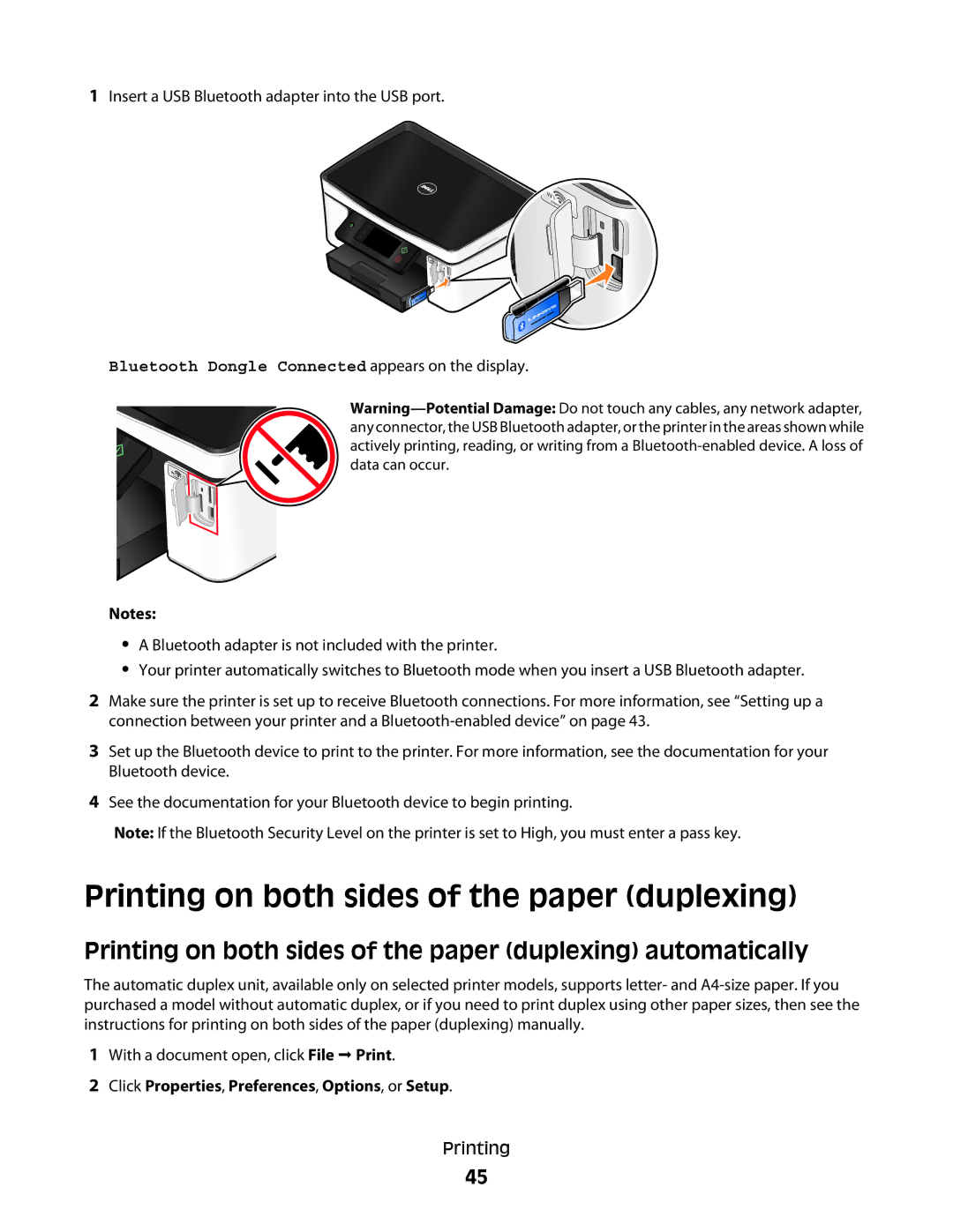 Dell P713w manual Printing on both sides of the paper duplexing automatically 