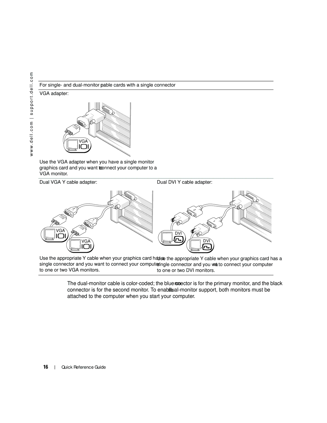 Dell P8189 manual VGA adapter 