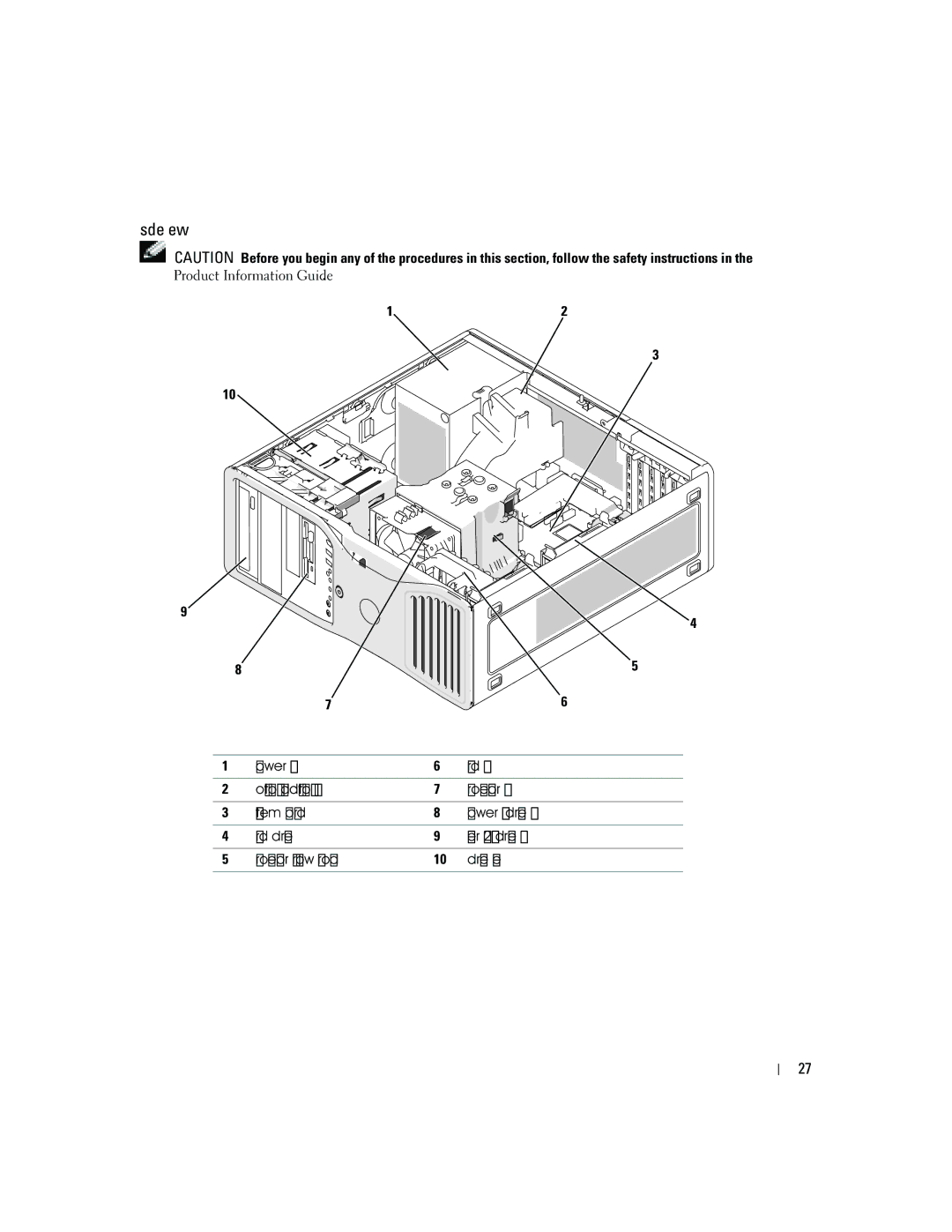 Dell P8189 manual Inside View 