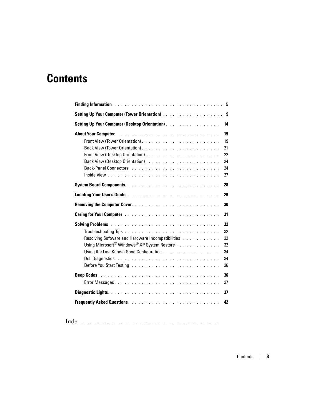 Dell P8189 manual Contents 