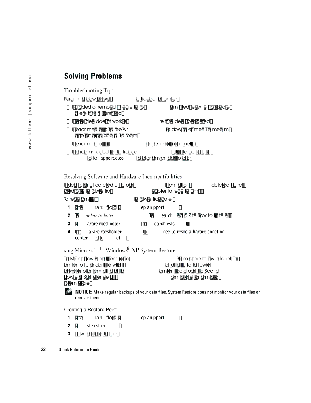 Dell P8189 manual Solving Problems, Troubleshooting Tips, Resolving Software and Hardware Incompatibilities 